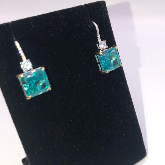 4ct Blue Tourmaline Earrings - Picture 10 of 11